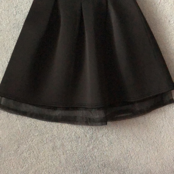 ASOS Structured Black Dress with Tulle UnderSkirt - Picture 4 of 5